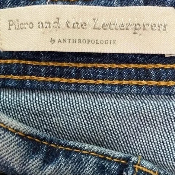 Anthropologie Pilcro and the Letterpress Embroidered Slim Capris in Sz 27 - Picture 6 of 11